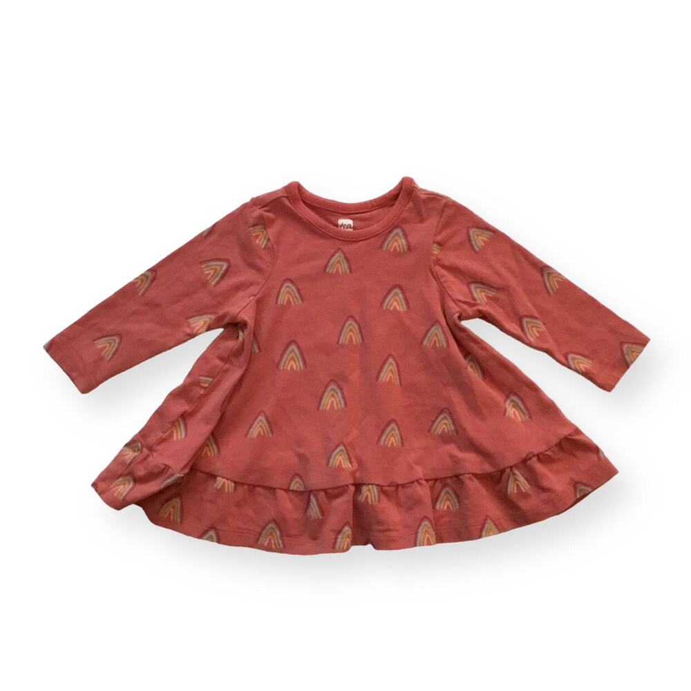 Tea Collection Mountain Rainbows Ruffle Hem Swing Dress